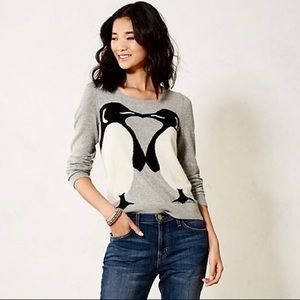 NWOT Anthropologie Emperor Kiss Sweater 🐧🖤🐧